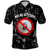 El Salvador Polo Shirt No Al Bitcoin Art Style Black LT8 - Wonder Print Shop