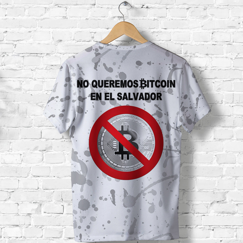El Salvador T Shirt No Al Bitcoin Art Style White LT8 - Wonder Print Shop
