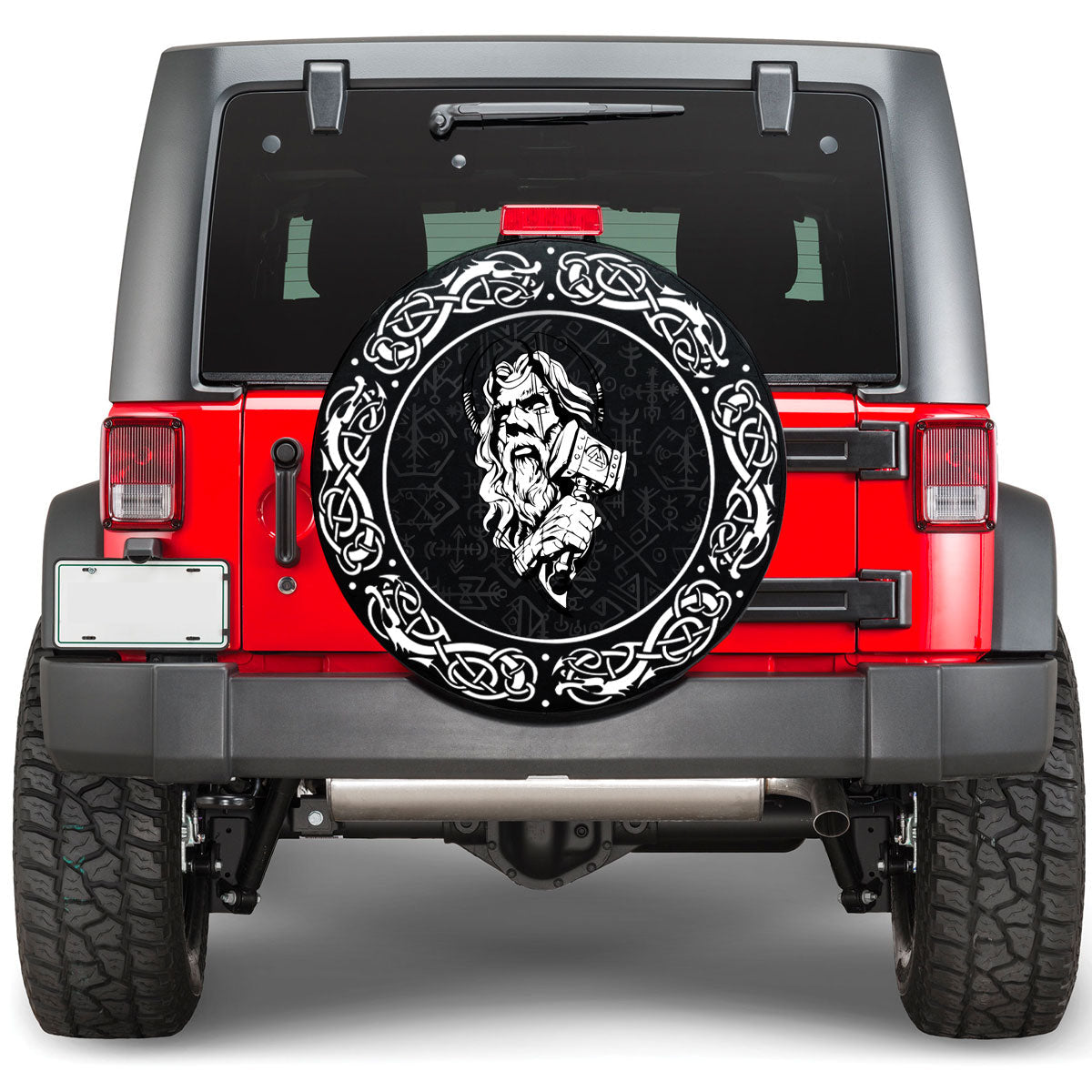 Viking Nordic God and His Hammer Viking Spare Tire Cover RLT12 - Wonder Print Shop
