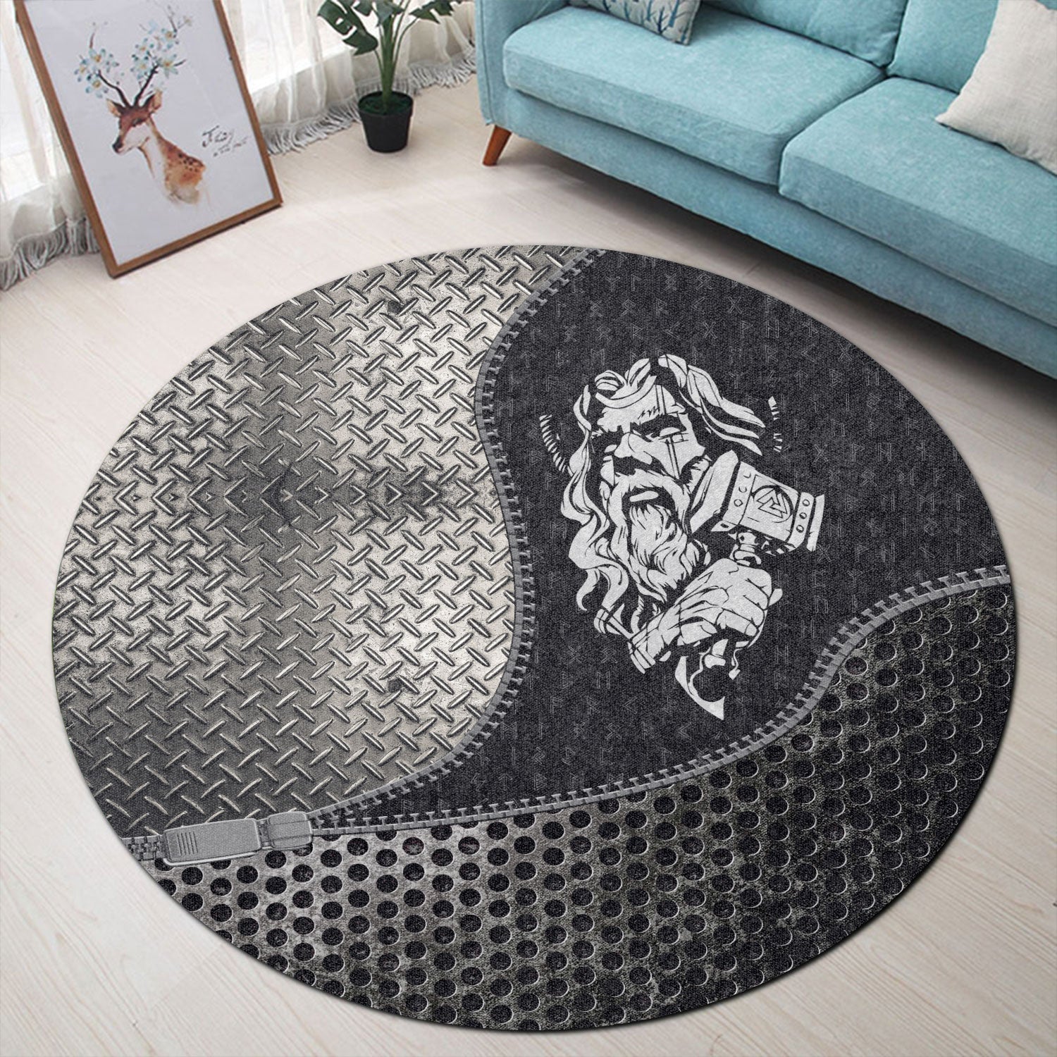 viking-carpet-nordic-god-and-his-hammer-round-carpet