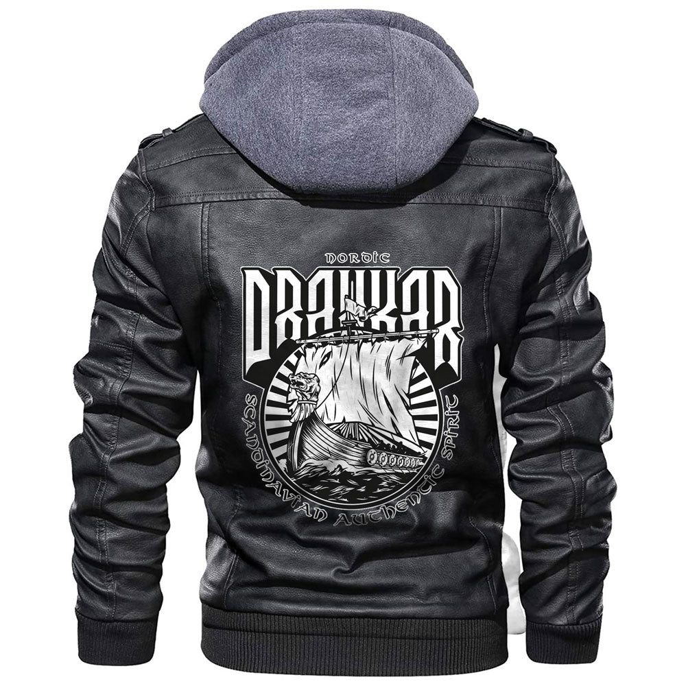 Viking Jacket Nordic Drakkar Leather Jacket RLT12 - Wonder Print Shop