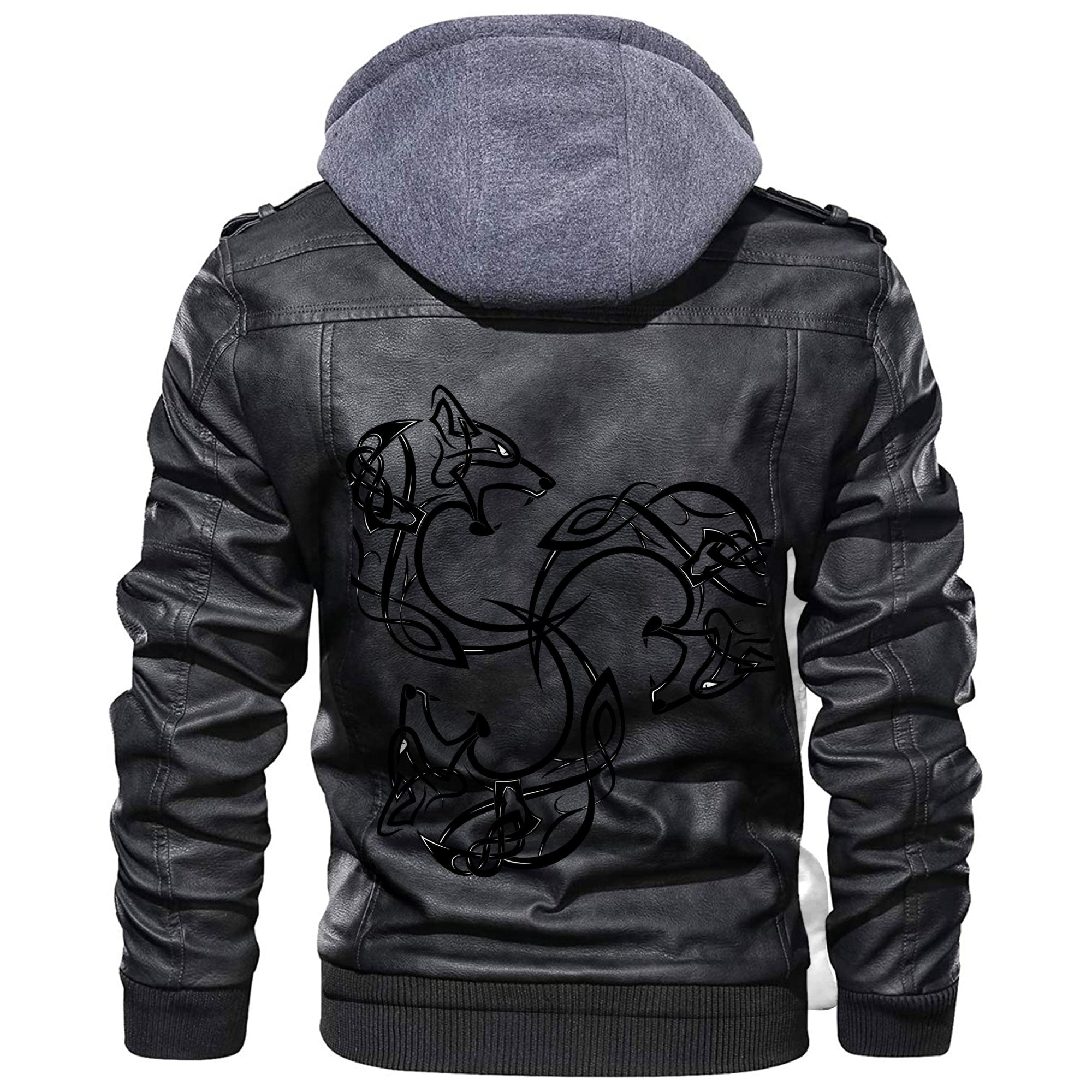 Viking Norse Tattoo Wolf Leather Jacket RLT12 - Wonder Print Shop