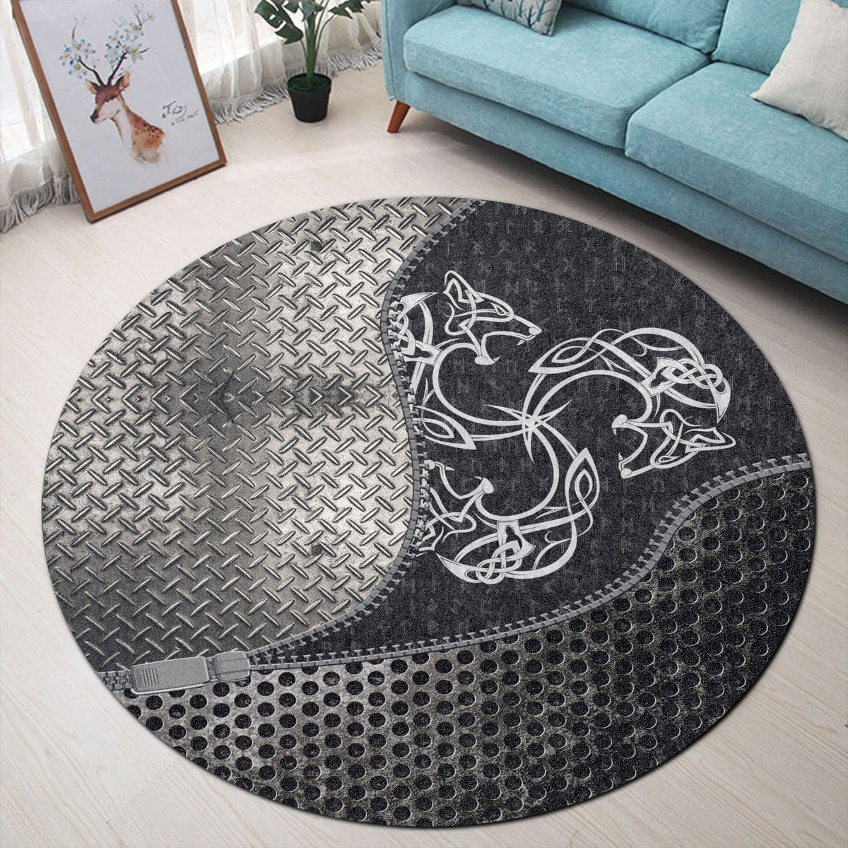 viking-carpet-norse-tattoo-wolf-round-carpet