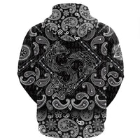 Viking Hoodie Norse Tattoo Wolf with Bandana Paisley Style RLT12 - Wonder Print Shop