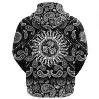 Viking Hoodie Norse Wolf Tribal with Bandana Paisley Style RLT12 - Wonder Print Shop
