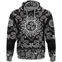 Viking Hoodie Norse Wolf Tribal with Bandana Paisley Style RLT12 - Wonder Print Shop