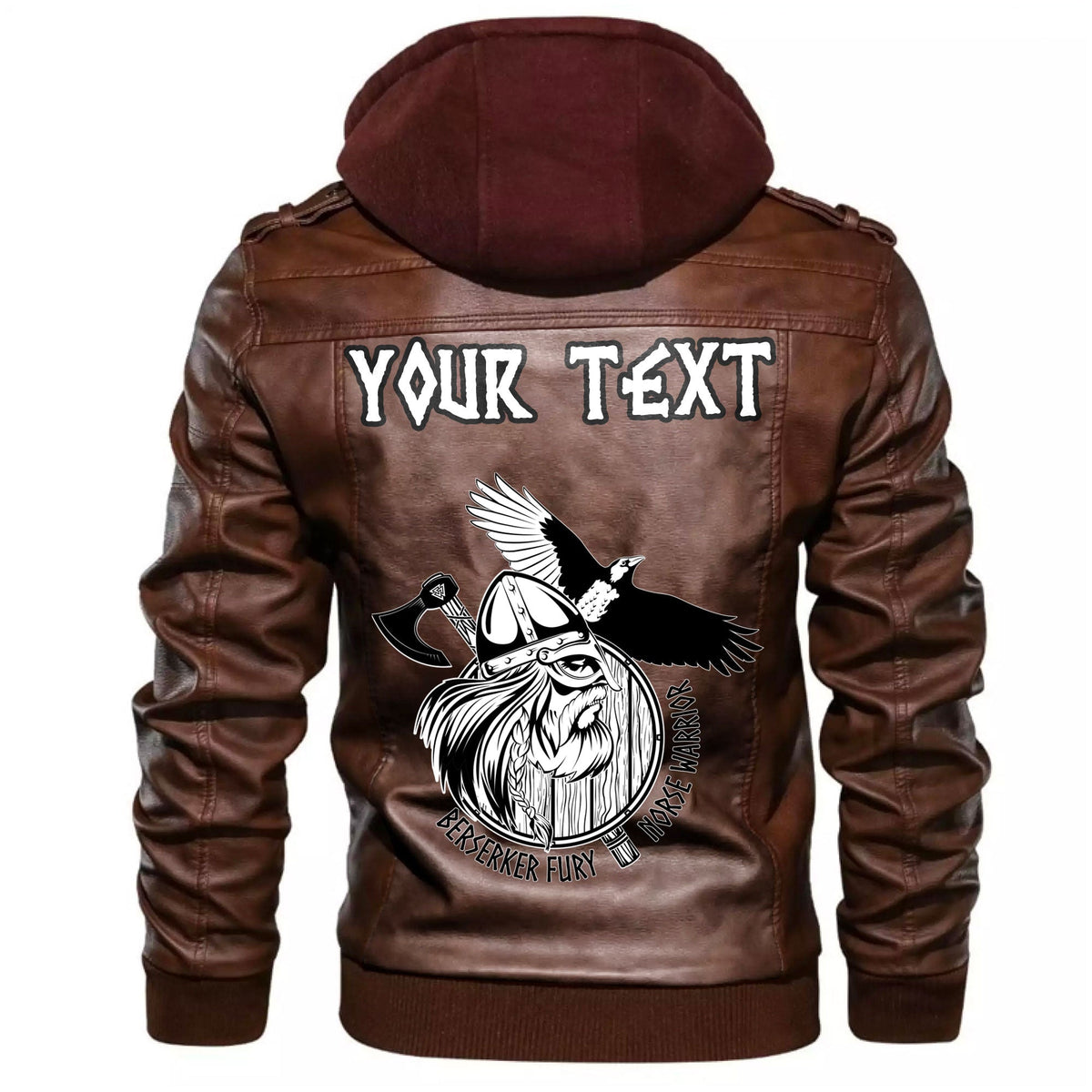 (Custom) Wonder Print Shop - Norse Warrior Berserker Leather Jacket RLT12 - Wonder Print Shop
