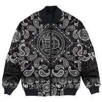 Viking Bomber Jacket Northern Warriors Berserkers With Swords and Shields with Bandana Paisley Style RLT12 - Wonder Print Shop