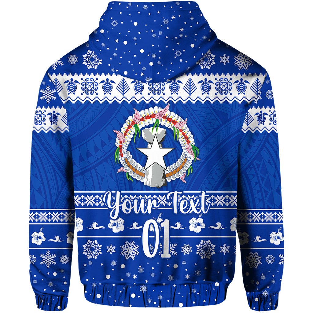Custom Northern Mariana Islands Christmas Zip Hoodie Simple Style LT8 - Wonder Print Shop