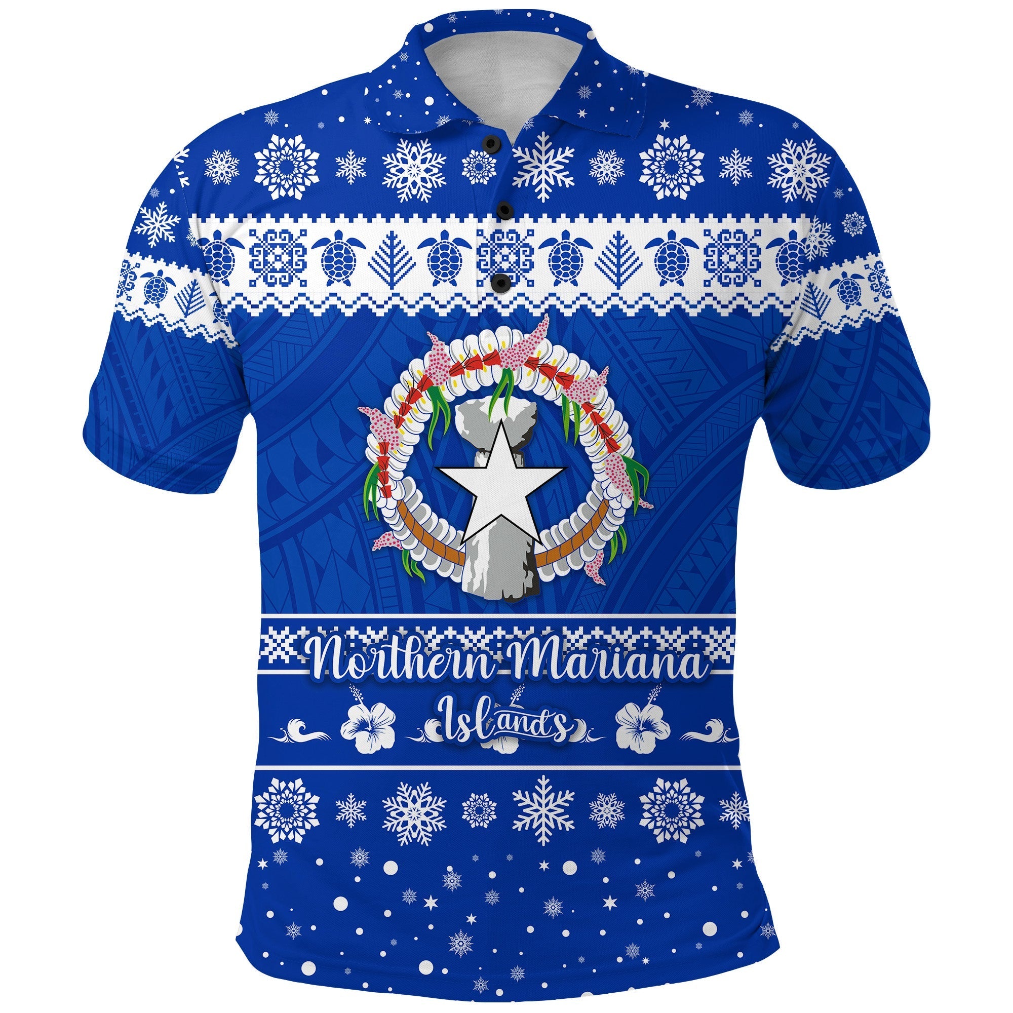 Custom Northern Mariana Islands Polo Shirt Christmas Simple Style LT8 - Wonder Print Shop
