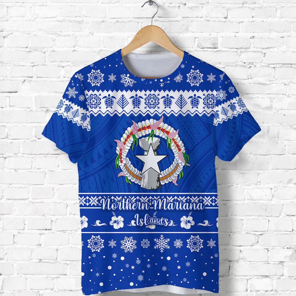 Custom Northern Mariana Islands T Shirt Christmas Simple Style LT8 - Wonder Print Shop
