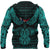 Viking Norway Zip Hoodie Valknut of Odin Cyan RLT12 - Wonder Print Shop