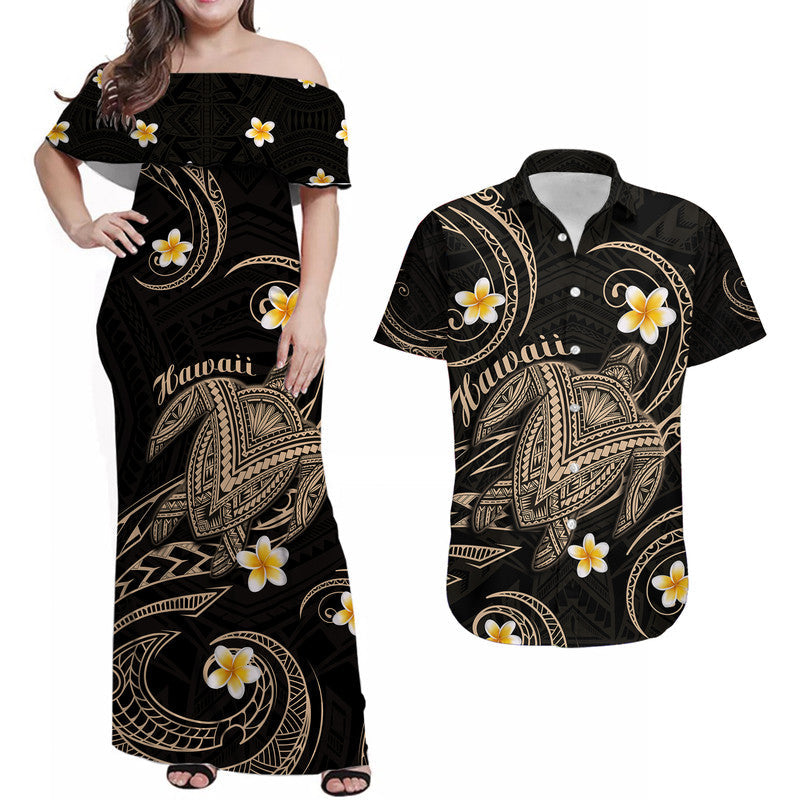 Hawaii Matching Hawaiian Shirt And Dress Hawaiian Turtle Plumeria Mixed Polynesian Nude Style LT9 - Wonder Print Shop