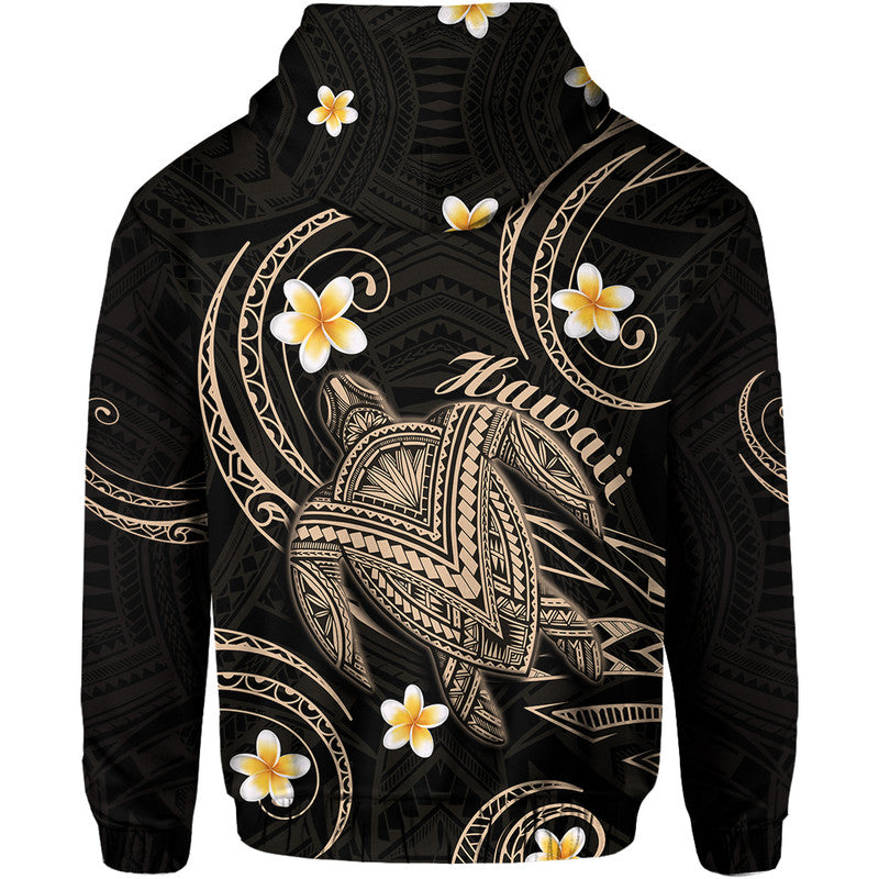 Hawaii Hoodie Hawaiian Turtle Plumeria Mixed Polynesian Nude Style - Wonder Print Shop