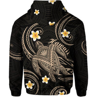Hawaii Hoodie Hawaiian Turtle Plumeria Mixed Polynesian Nude Style - Wonder Print Shop