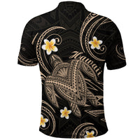 Hawaii Polo Shirt Hawaiian Turtle Plumeria Mixed Polynesian Nude Style - Wonder Print Shop