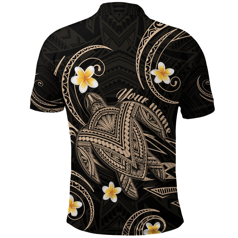 Custom Hawaii Polo Shirt Hawaiian Turtle Plumeria Mixed Polynesian Nude Style - Wonder Print Shop