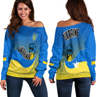 Ukraine Off Shoulder Sweater National Flag Style - Wonder Print Shop