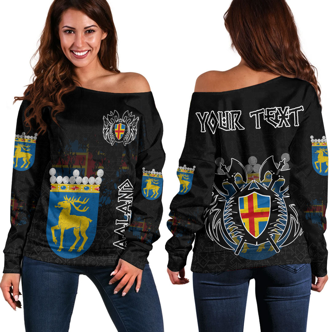 (Custom) Viking - land Flag and Map Off Shoulder Sweaters style Viking Geri and Freki RLT12 - Wonder Print Shop