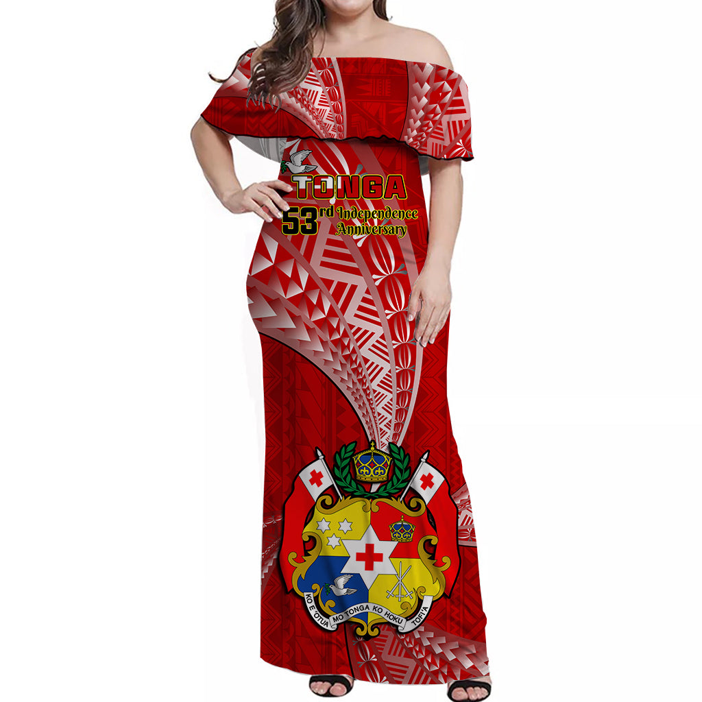 Personalised Tonga Matching Hawaiian Shirt And Dress Happy 53rd Independence Anniversary Tongan Pattern - Wonder Print Shop