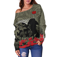 New Zealand ANZAC 2022 Women Off Shoulder Maori Camouflage - Wonder Print Shop