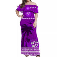 Personalised Bula Fiji Matching Hawaiian Shirt And Dress Fijian Tapa with Palm Tree Purple LT13 - Wonder Print Shop