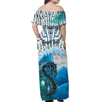 custom-personalised-manaia-maori-off-shoulder-long-dress-fern-aotearoa-blue-waves