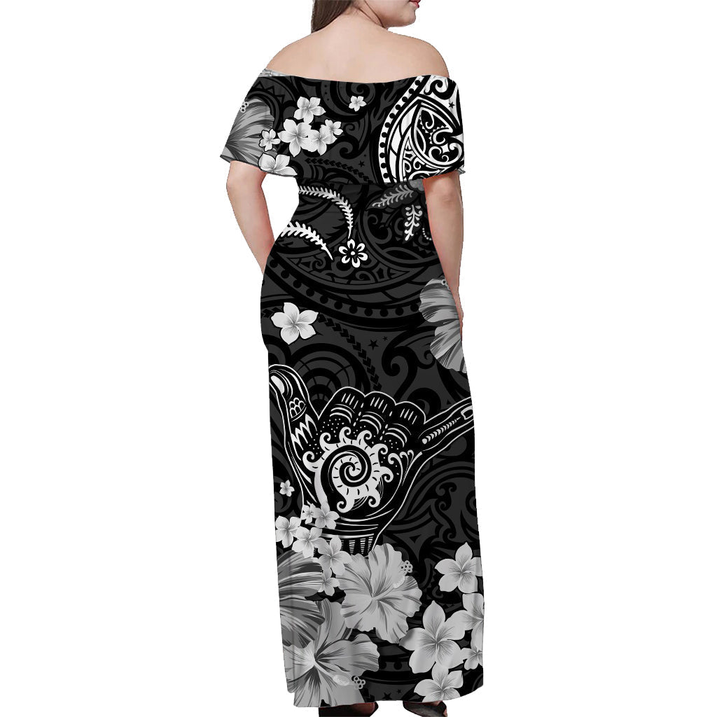 Hawaii Matching Hawaiian Shirt And Dress Polynesia Black Cool Shaka Sign LT13 - Wonder Print Shop