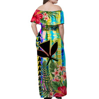 custom-personalised-hawaii-rainbow-tie-dye-long-sleeve-button-shirt-flowers-polynesian-hawaiian-tribal-ver04