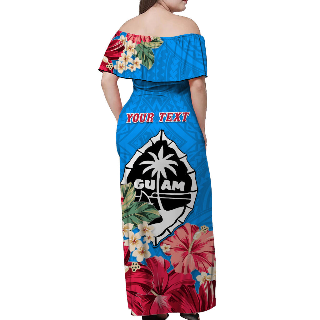 custom-personalised-guam-chamorro-off-shoulder-long-dress-latte-stone-flowers-style-blue