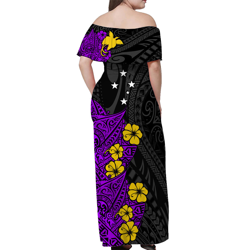 custom-personalised-papua-new-guinea-birds-of-paradise-women-off-shoulder-long-dress-purple