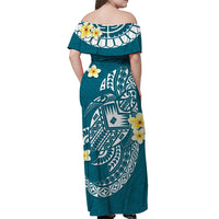 cook-islands-tatau-off-shoulder-long-dress-symbolize-passion-stars-polynesian-turtle-blue