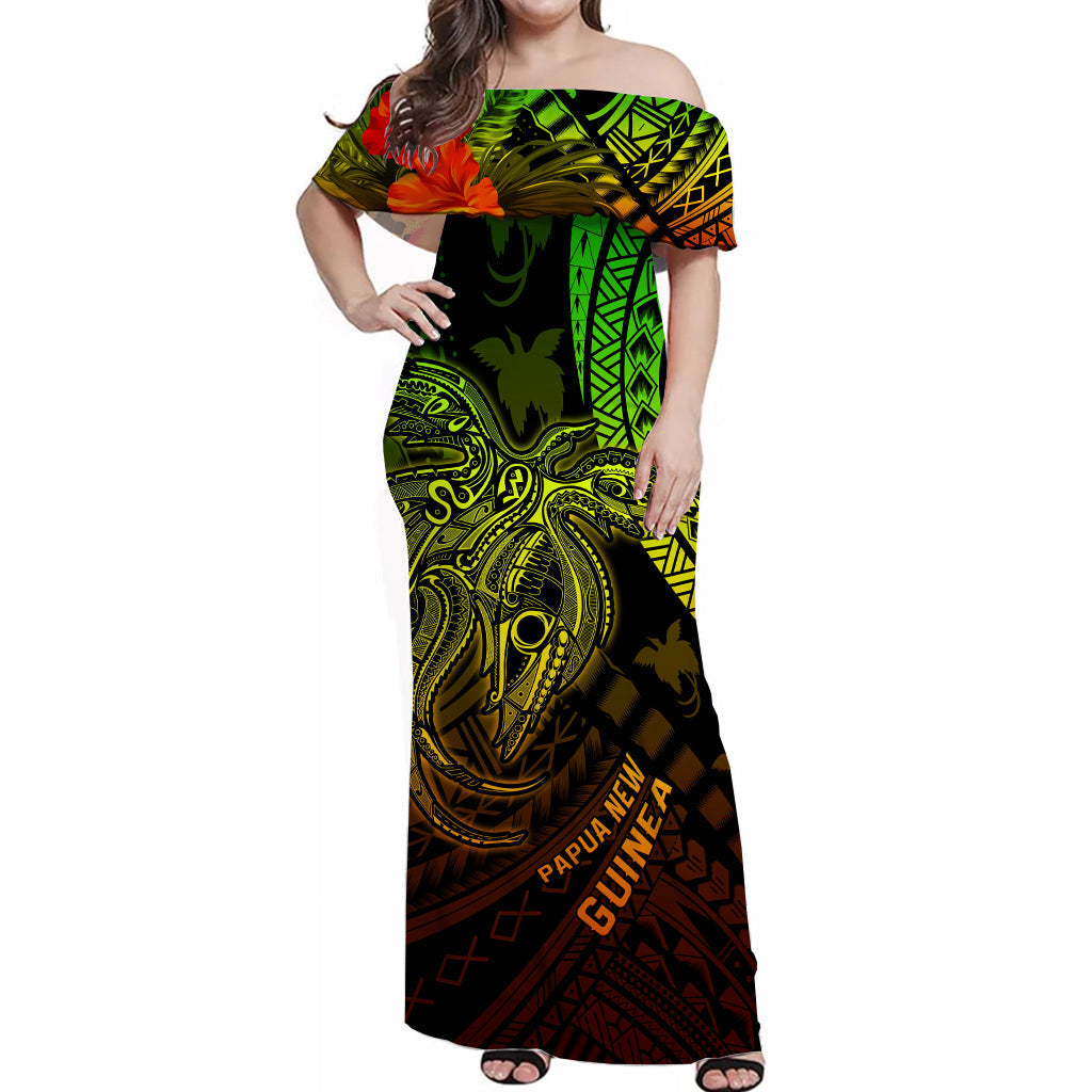 custom-personalised-papua-new-guinea-off-shoulder-long-dress-raggiana-birds-of-paradise-special-02