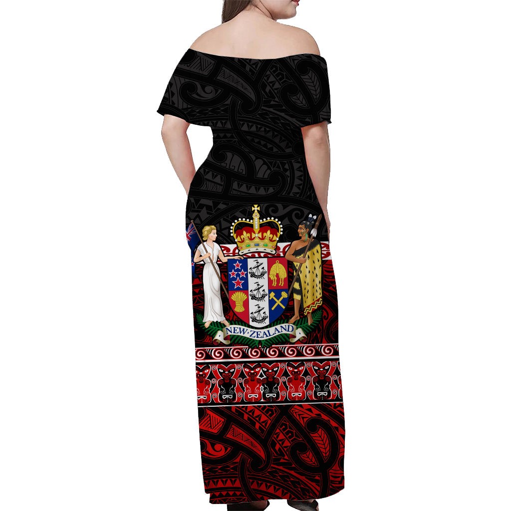 custom-personalised-new-zealand-off-shoulder-long-dress-maori-mix-coat-of-arms