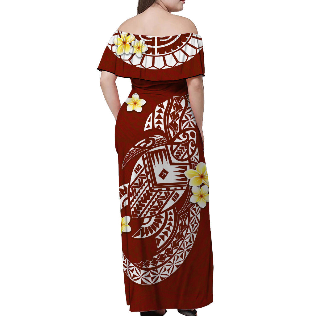 cook-islands-tatau-off-shoulder-long-dress-symbolize-passion-stars-polynesian-turtle-red