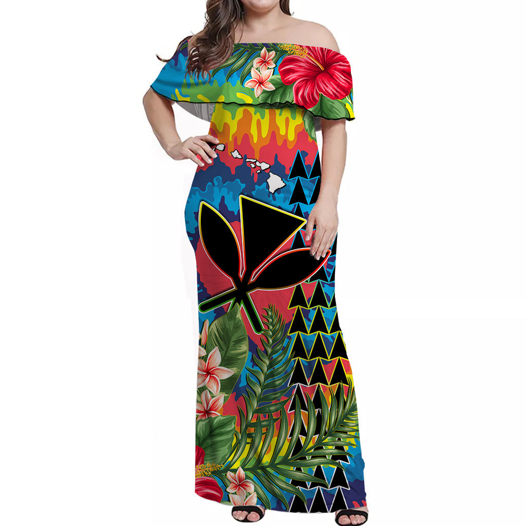 custom-personalised-hawaii-rainbow-tie-dye-off-shoulder-long-dress-flowers-polynesian-hawaiian-tribal
