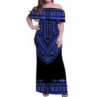custom-personalised-polynesian-off-shoulder-long-dress-dashiki-with-polynesian-tattoo-royal-blue-version