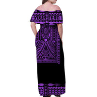 Personalised Polynesian Matching Hawaiian Shirt And Dress Dashiki With Polynesian Tattoo Royal Purple Version - Wonder Print Shop