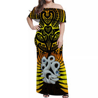 aotearoa-fern-off-shoulder-long-dress-new-zealand-hei-tiki-gold-style