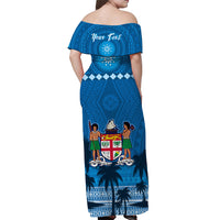 custom-personalised-bula-fiji-day-off-shoulder-long-dress-fijian-tapa-with-palm-tree-52nd-anniversary