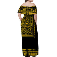 Personalised Polynesian Matching Hawaiian Shirt And Dress Dashiki With Polynesian Tattoo Royal Golden Version - Wonder Print Shop