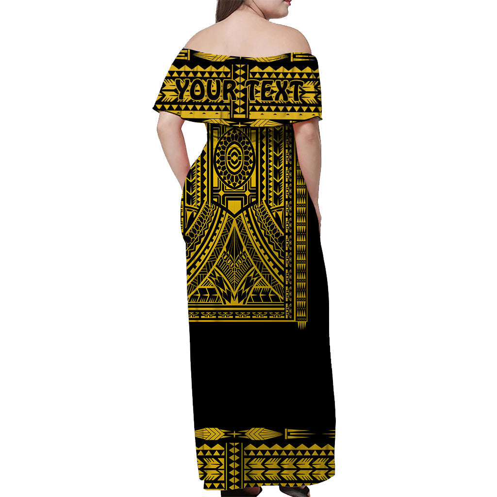 custom-personalised-polynesian-off-shoulder-long-dress-dashiki-with-polynesian-tattoo-royal-golden-version