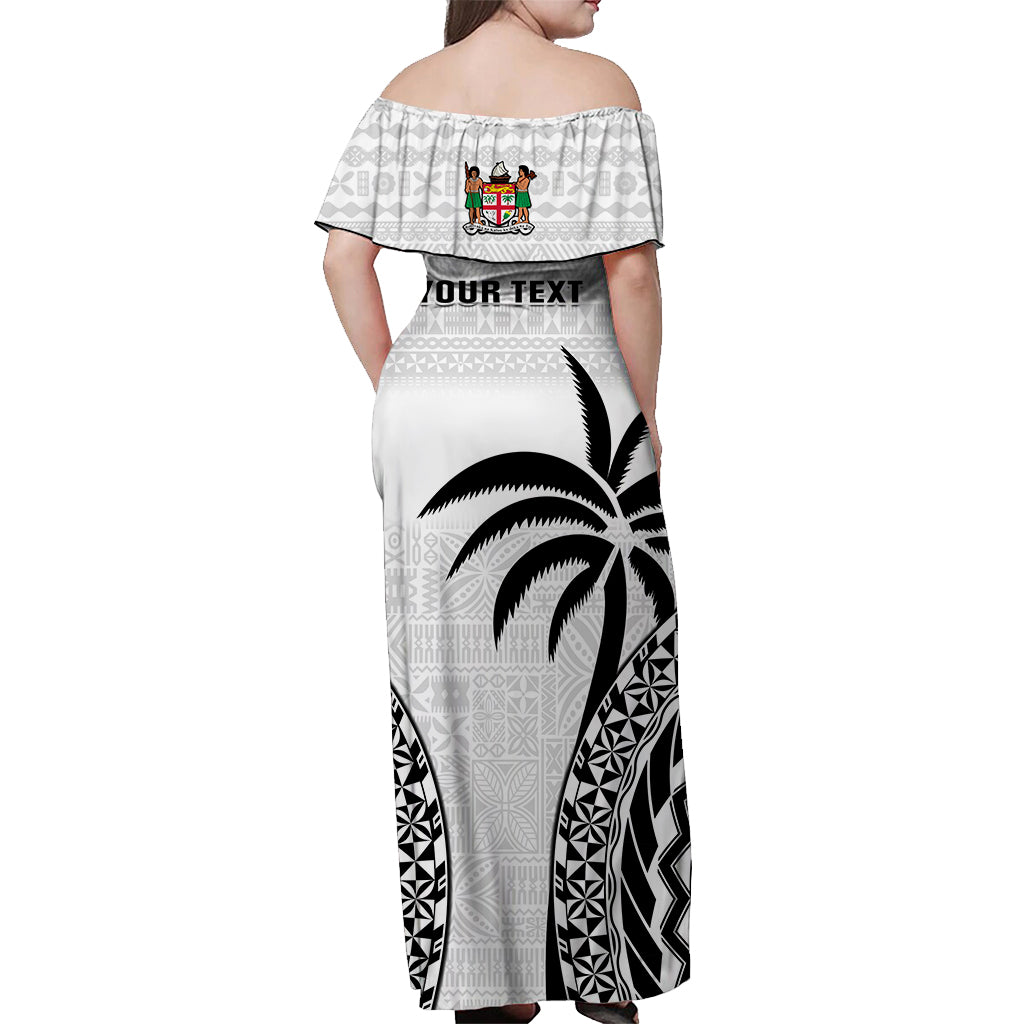 custom-personalised-fiji-university-off-shoulder-long-dress-national-fijian-tapa-pattern-white