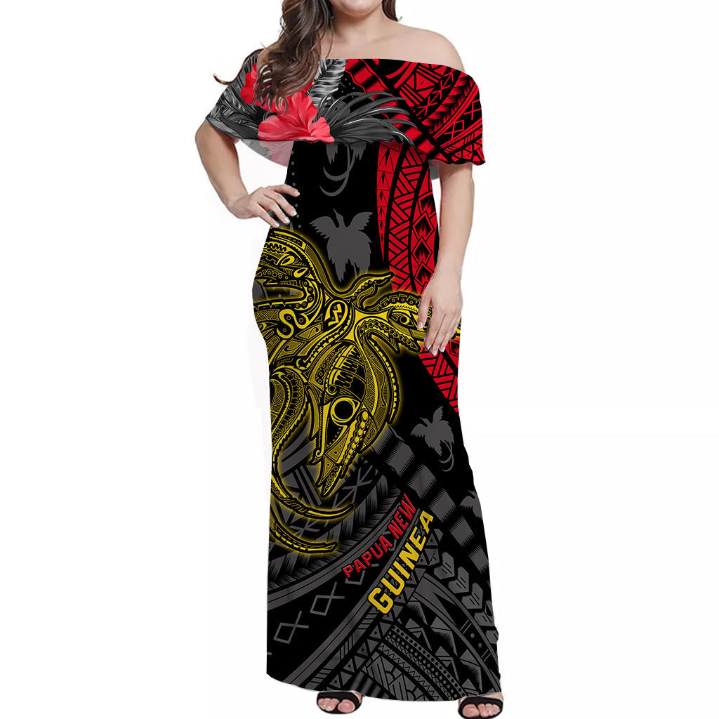 custom-personalised-papua-new-guinea-off-shoulder-long-dress-raggiana-birds-of-paradise-happy-47th-independence-day