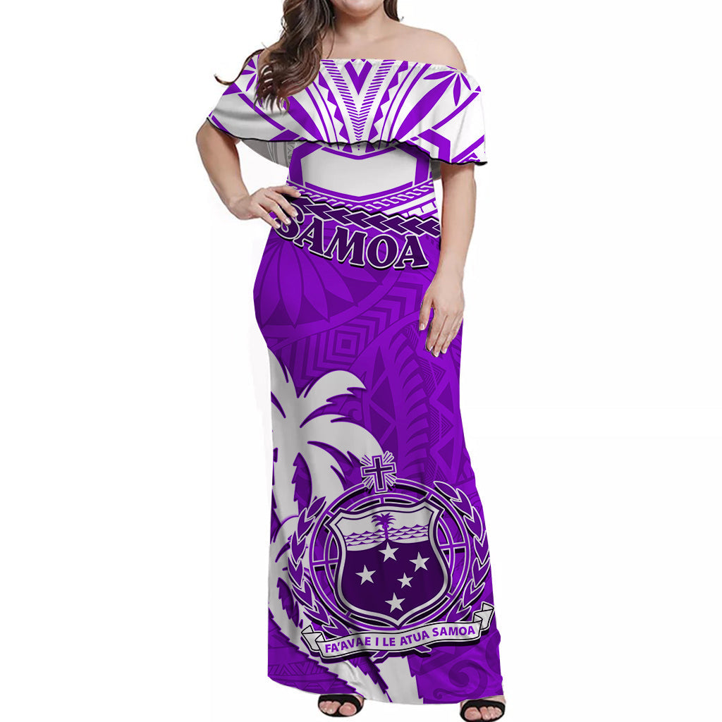 samoa-off-shoulder-long-dress-samoan-coat-of-arms-with-coconut-purple-style