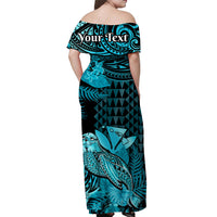 custom-personalised-hawaii-monk-seal-off-shoulder-long-dress-kakau-with-kanaka-turquoise