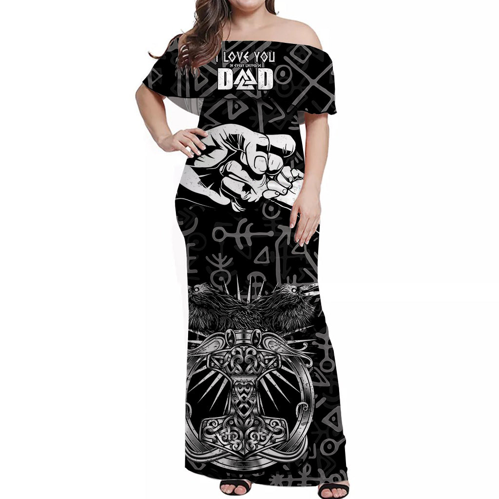 viking-dad-off-shoulder-long-dress-happy-fathers-day-style-runes-and-mjolnir