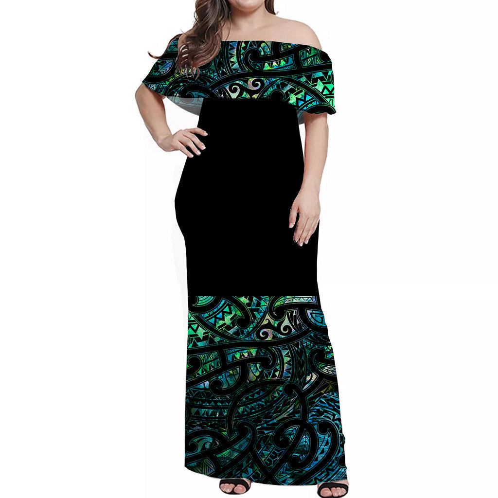 new-zealand-off-shoulder-long-dress-maori-paua-shell-ver01