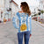 (Custom Text and Number) Argentina Football Off Shoulder Sweater Champions World Cup Gaucho Vamos LT13 - Wonder Print Shop