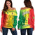 Senegal Off Shoulder Sweater Lion With Senegal Map Reggae Style - Wonder Print Shop